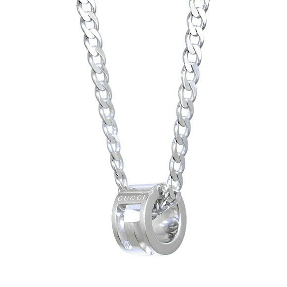 Gucci Sterling Silver Cutout GG Pendant Necklace - Picture 1 of 5